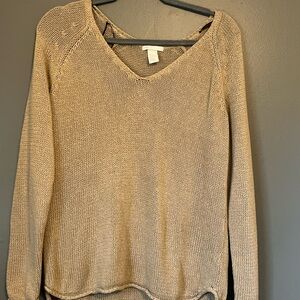 H&M Women's Tan V-Neck Sweater